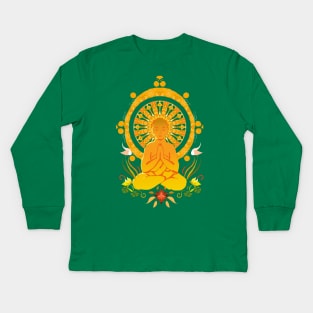 Buddhist Flowers Kids Long Sleeve T-Shirt